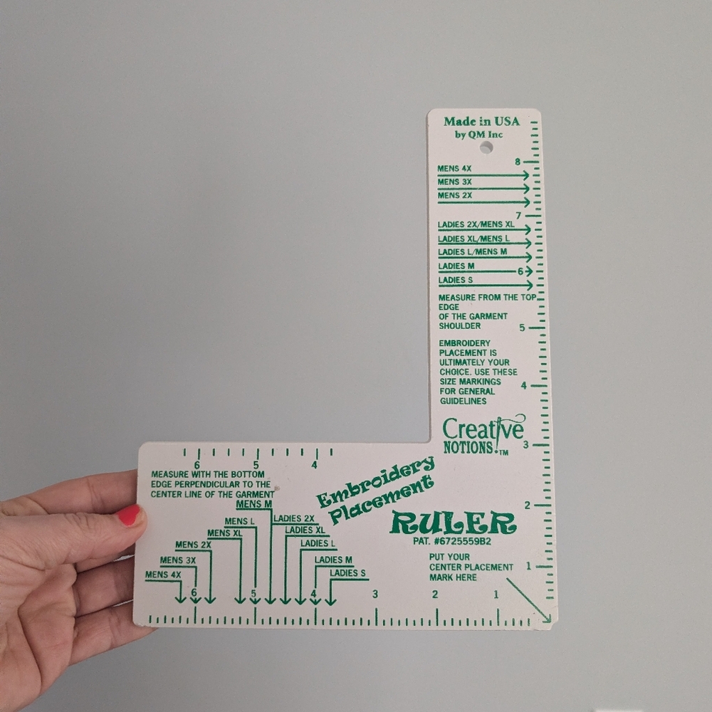 Embroidery Placement Ruler – Creative Notions Shirt Alignment Tool